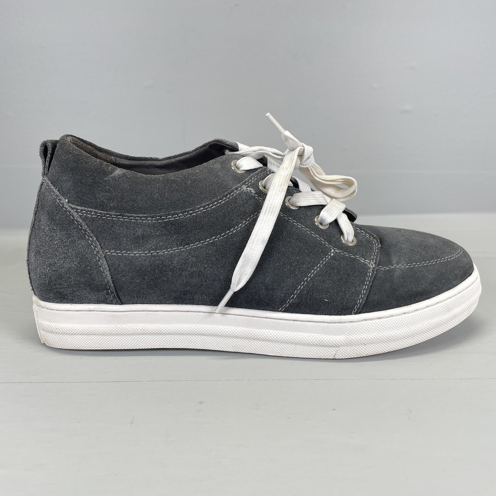 Calden Shoes Mens Size 7 Gray Suede Casual Low Top Lace Up Comfort Sneakers